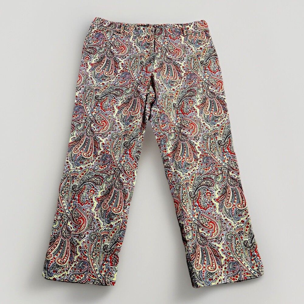 Talbots Signature  Capri Pants Women’s 6 Paisley Straight Mid-Rise Chino